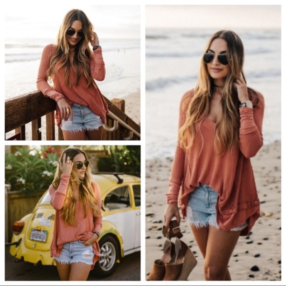 Free People Slouchy  Laguna Thermal Top | SZ M - Picture 2 of 10